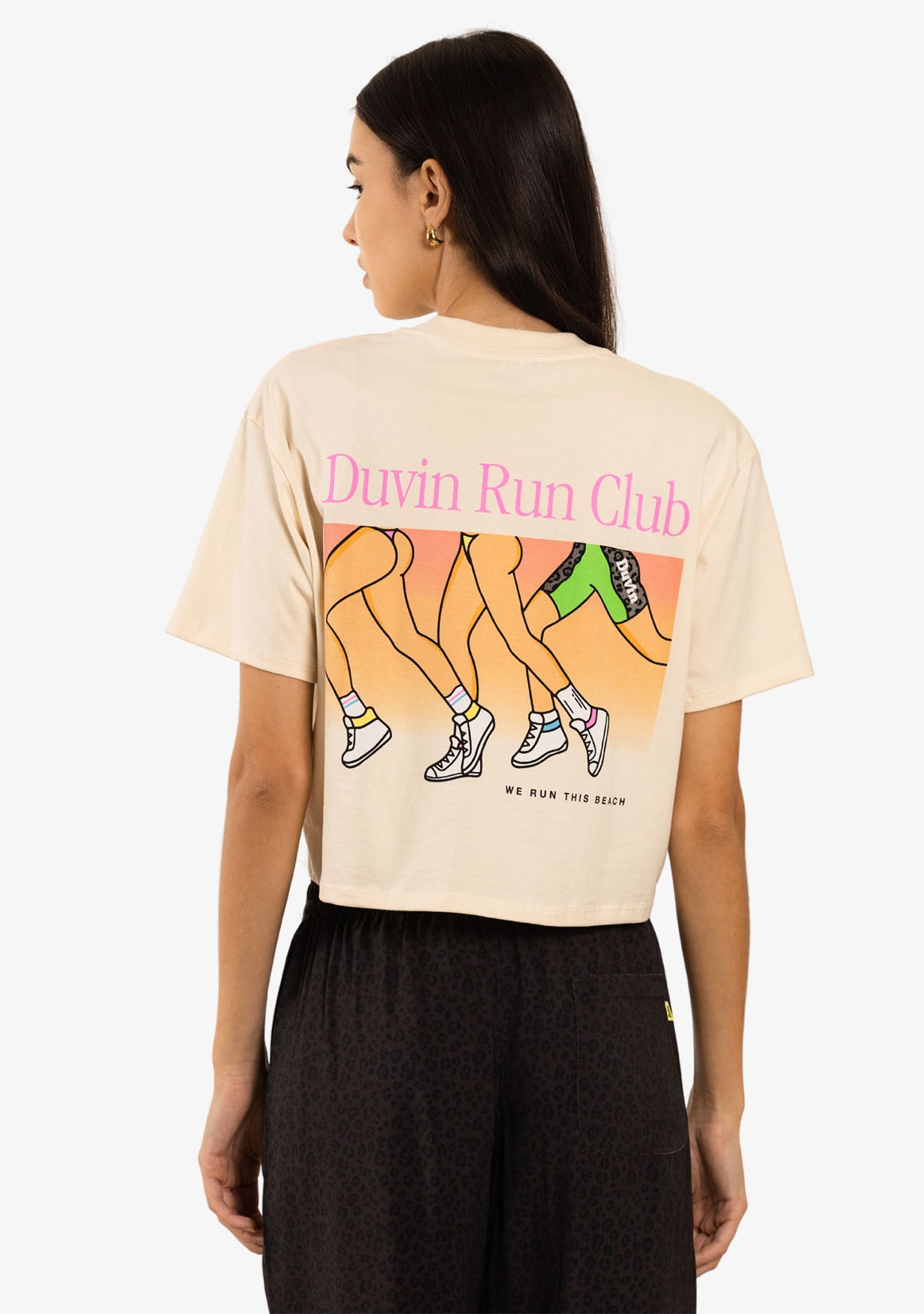 Run Club Crop Tee - Antique