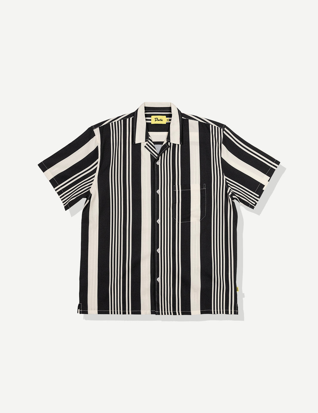 Multi Stripe Leisure Stretch Buttonup - Black