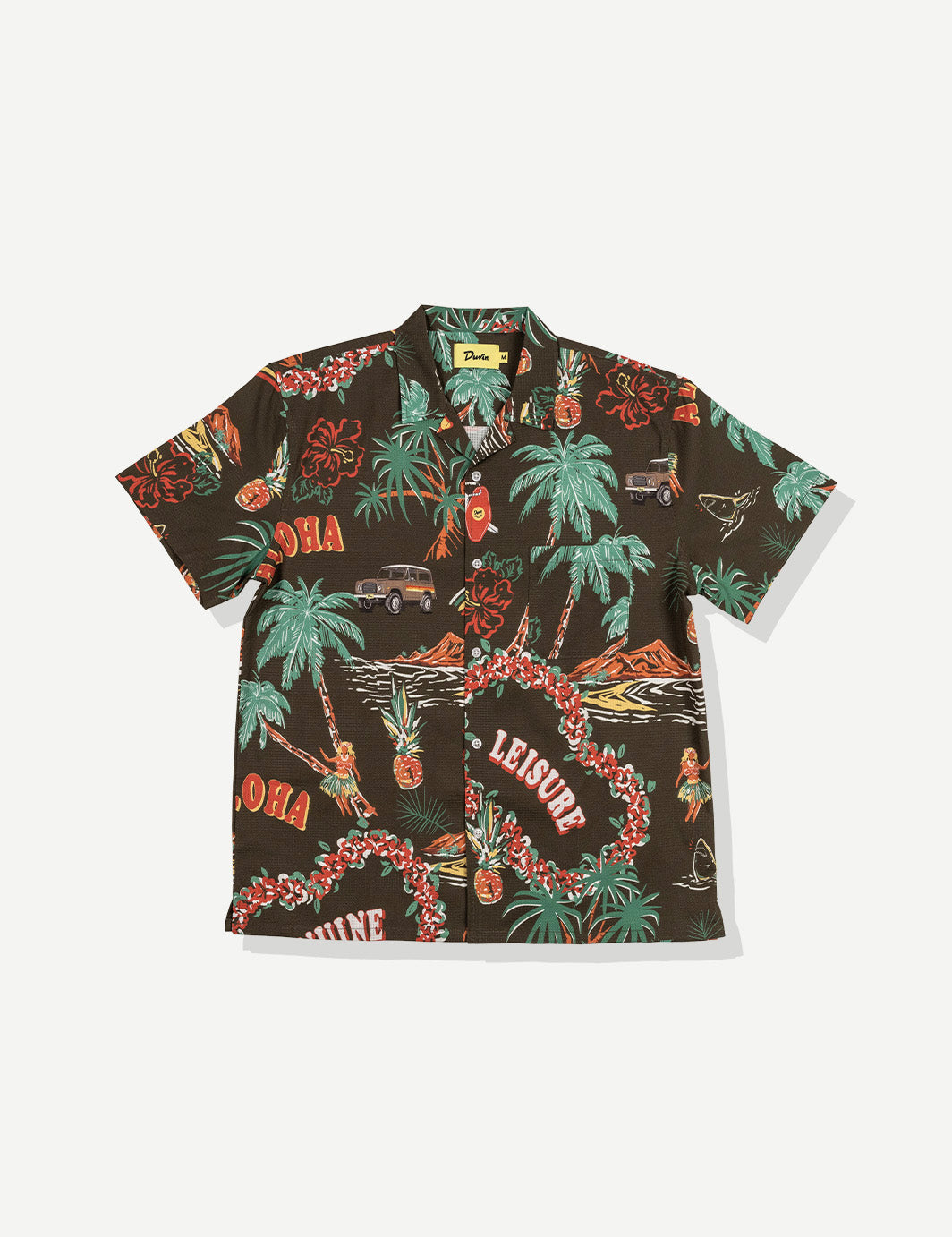 Palm Leisure Stretch Buttonup - Brown