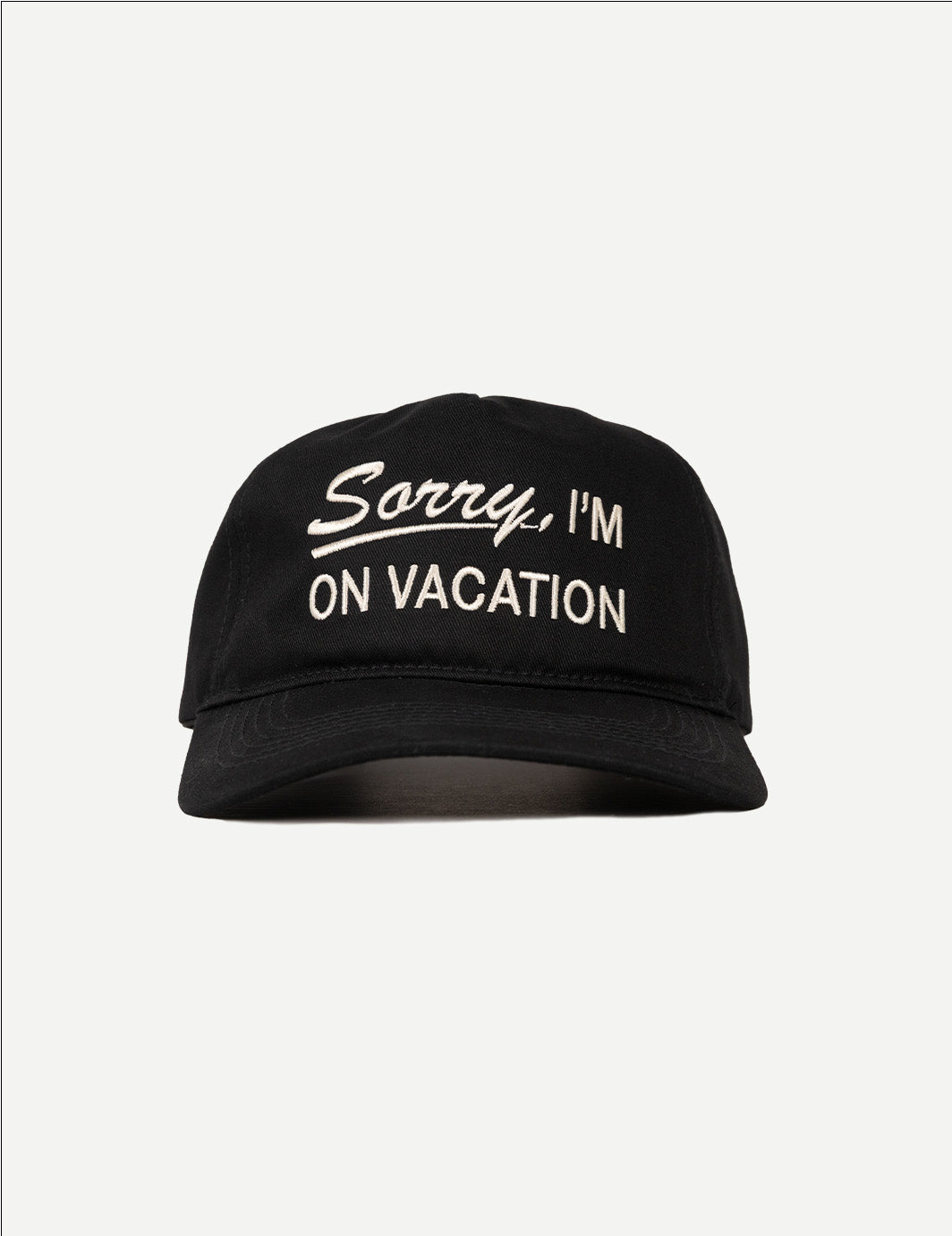 Sorry On Vacation Hat - Black