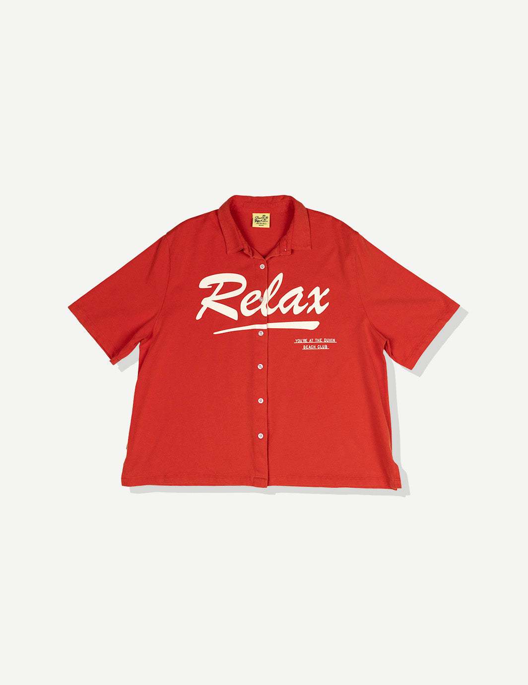 Relax Cotton Crop Buttonup - Red