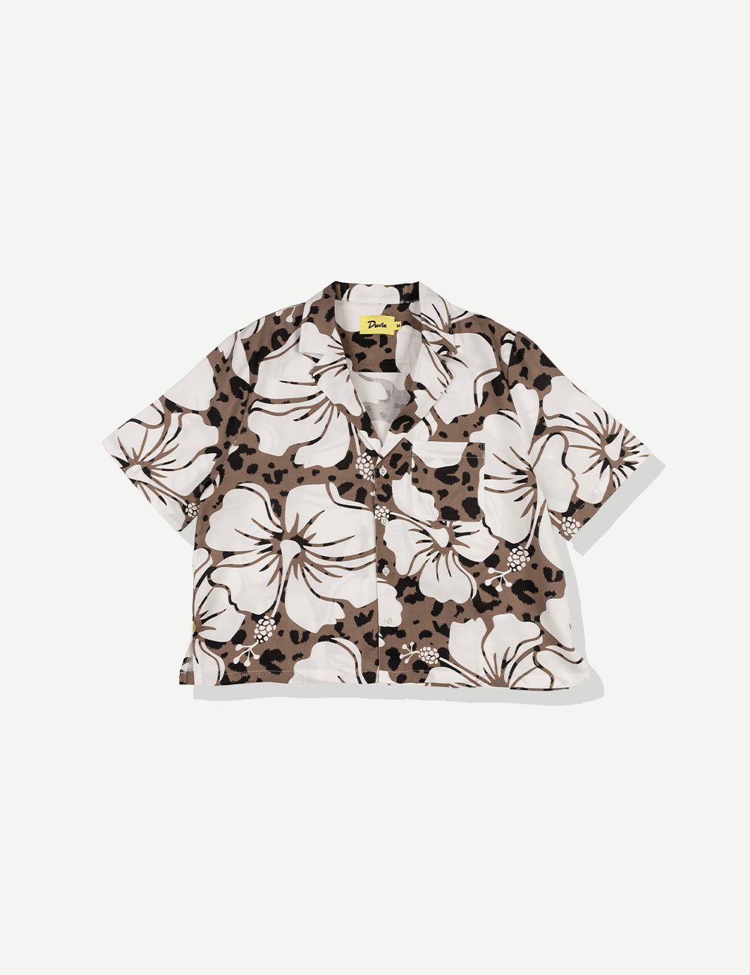 Hibiscus Leopard Crop Buttonup