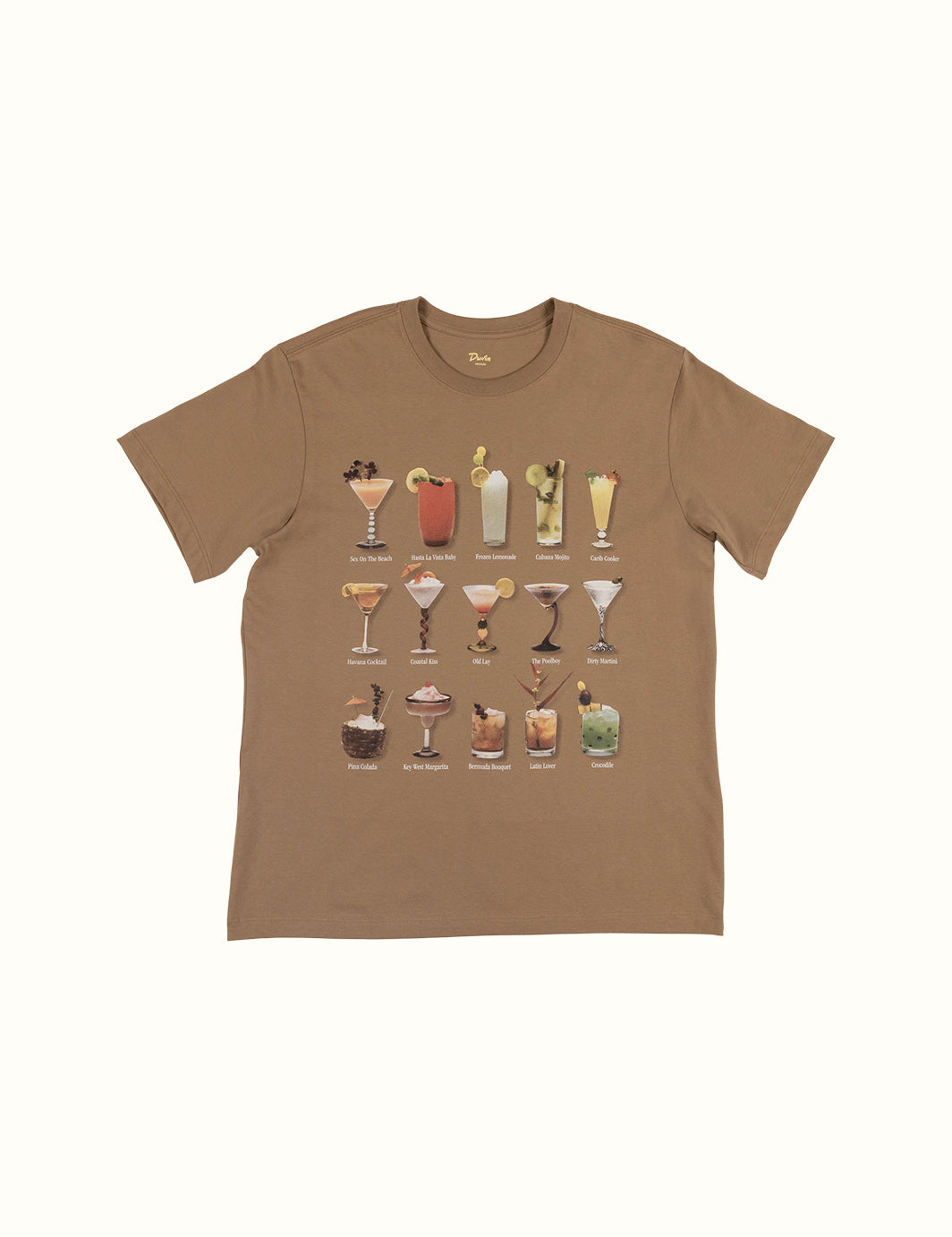 Cocktail Menu Tee Brown