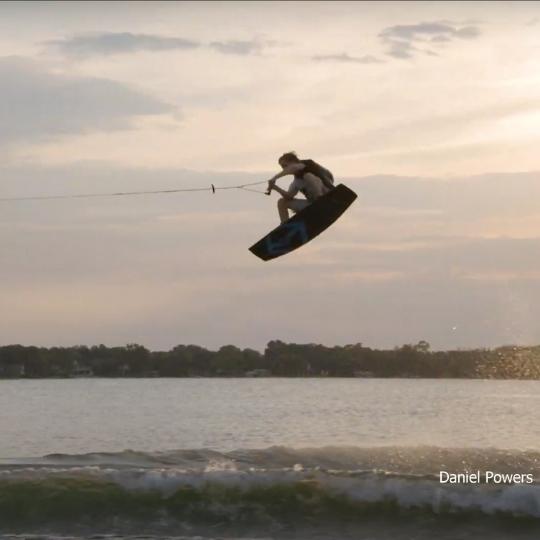 daniel powers wakeboarding in the yin yang tee shirt by duvin