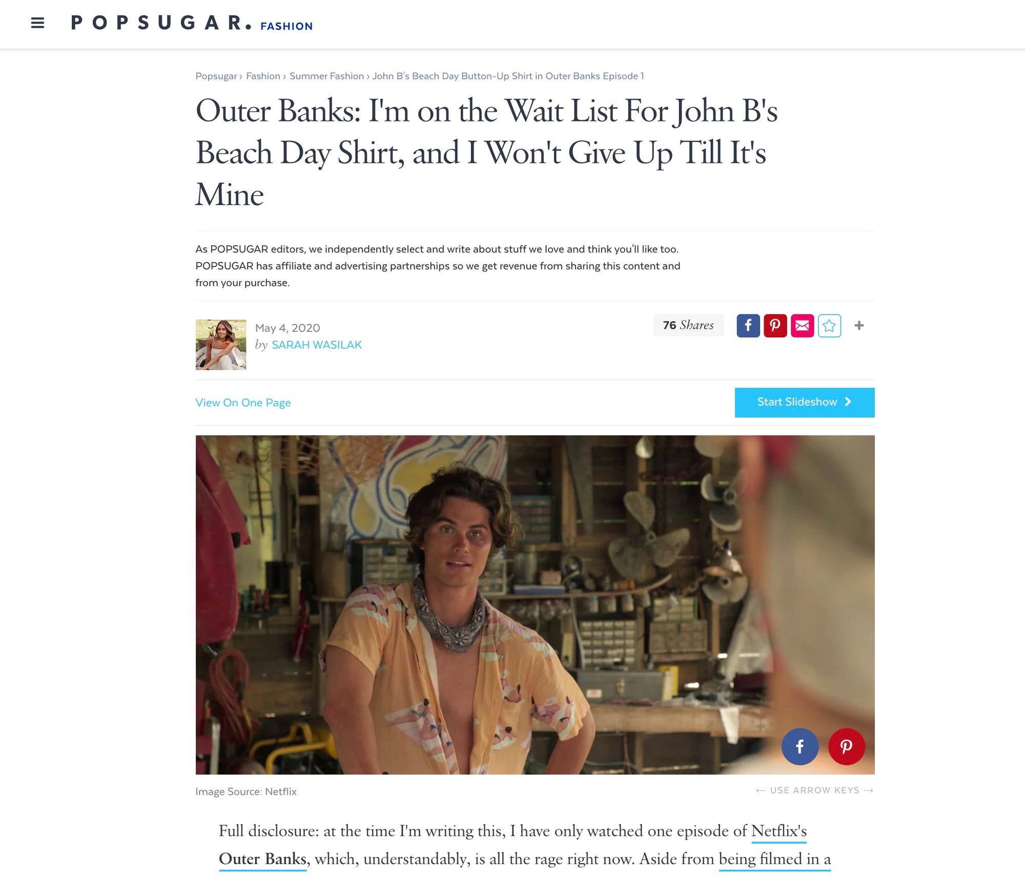 A couple of our buttonups were featured in Netflix's Outer Banks and the buzz has been crazy. Restock alerts, magazine writeups featuring the beach day buttonup, you name it - it's been a wild ride since the show was released.