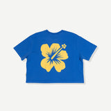 Oval Flower Crop Tee - Blue