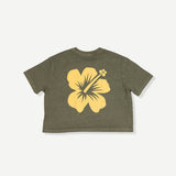 Oval Flower Crop Tee - Green