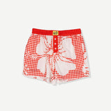 Tile Hibiscus Womens Boxer Short - Red
