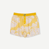 Tile Hibiscus Womens Boxer Short - Yellow