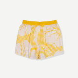Tile Hibiscus Womens Boxer Short - Yellow