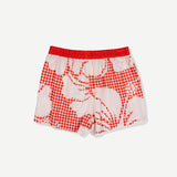 Tile Hibiscus Womens Boxer Short - Red