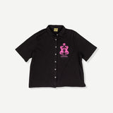 Gator Cotton Crop Cabana Shirt - Black