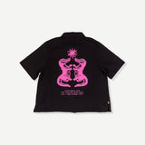 Gator Cotton Crop Cabana Shirt - Black