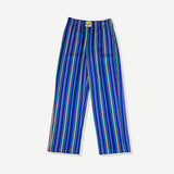 Womens Vertical Blue Tencel Cabana Pant