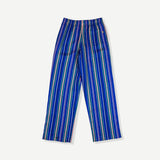 Womens Vertical Blue Tencel Cabana Pant