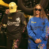Beach Club Wide Leg Sweatpant - Blue