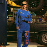 Beach Club Wide Leg Sweatpant - Blue