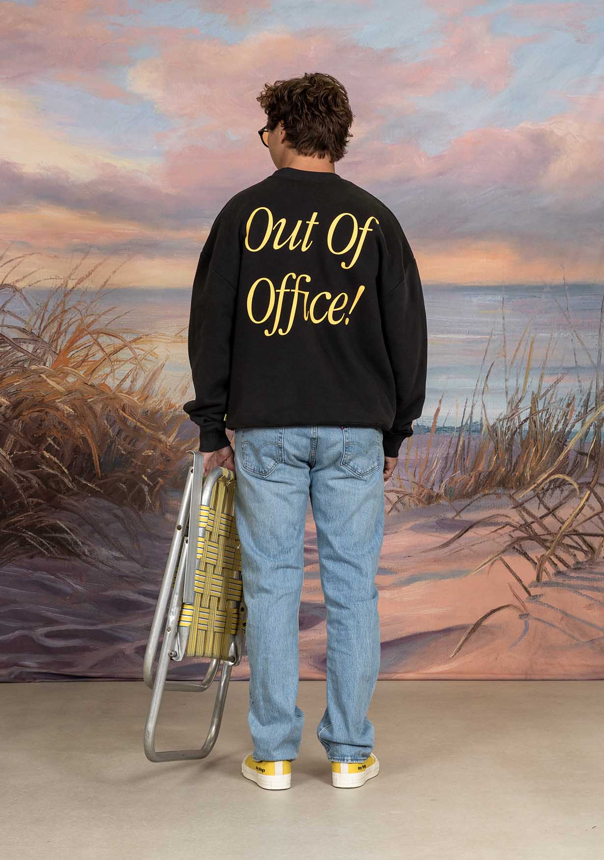 Sorry Out Of Office Crew Sweater - Black