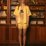 Picnic Crop Buttonup - Yellow