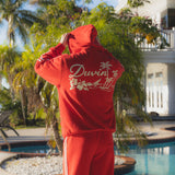 Oasis Wide Leg Sweatpant - Red