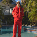 Oasis Wide Leg Sweatpant - Red