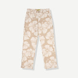 Loose Anti-Workwear Pant - Tan Hibiscus