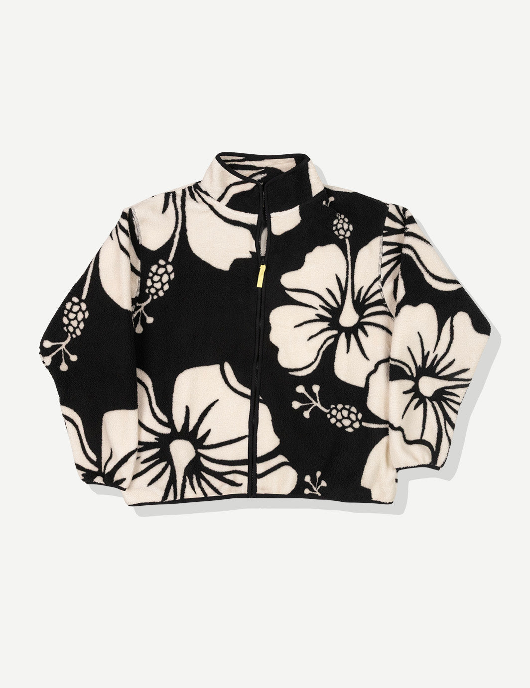 Hibiscus Full Zip Sherpa - Black