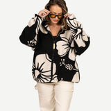 Hibiscus Full Zip Sherpa - Black