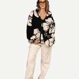 Hibiscus Full Zip Sherpa - Black