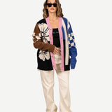 Hibiscus Stripe Knit Cardigan