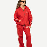 Oasis Wide Leg Sweatpant - Red