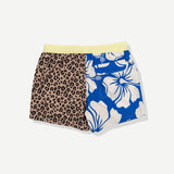Split Flower Swim Short - Blue