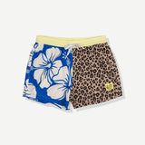Split Flower Swim Short - Blue