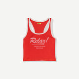 Relax Ribbed Tank - Red
