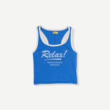 Relax Ribbed Tank - Blue
