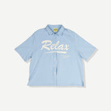 Relax Cotton Crop Buttonup - Blue