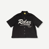 Relax Cotton Crop Buttonup - Black