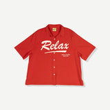 Relax Cotton Crop Buttonup - Red