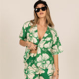 Paradise Crop Buttonup - Green