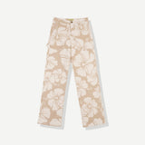 Women's Anti-Workwear Pant - Tan Hibiscus