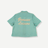 Catch Of The Day Crop Buttonup - Teal