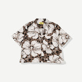 Hibiscus Leopard Crop Buttonup