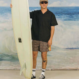 Basics Leisure Stretch Cabana Shirt Black