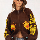 Sun Knit Zip Cardigan
