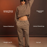 Wide Leg Sweatpant - Brown