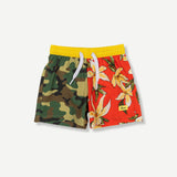 Flower Camo Swim Short Red - Boys