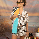 Hibiscus Leopard Crop Buttonup