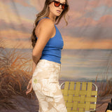 Women's Anti-Workwear Pant - Tan Hibiscus