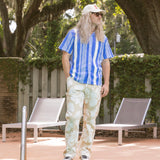 Loose Anti-Workwear Pant - Tan Hibiscus