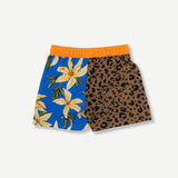 Flower Leopard Swim Short Blue - Boys